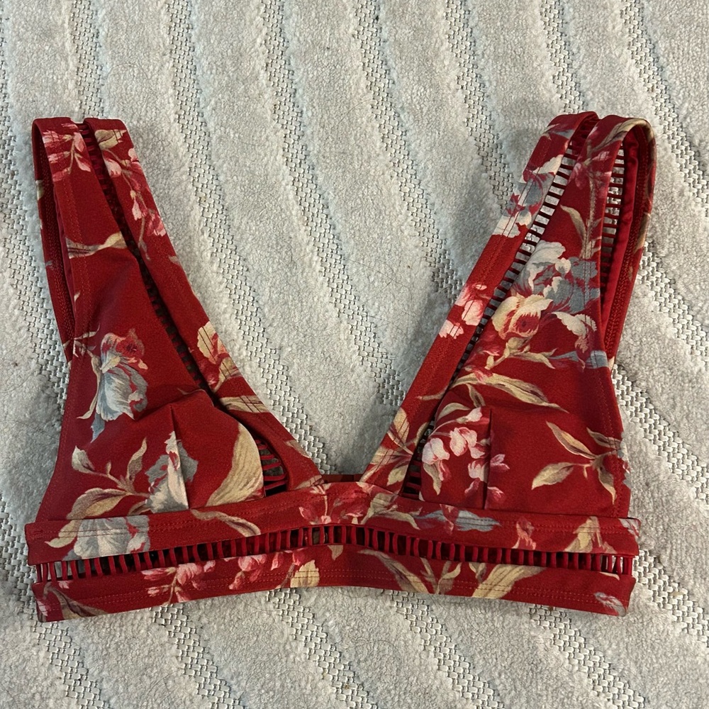 NWT Zimmermann Red Floral Swimsuit Bikini Top and Bottom Set - Size 2; US 6-8 - Picture 4 of 12
